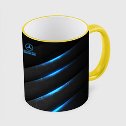 Кружка 3D Mercedes-AMG, цвет: 3D-желтый кант