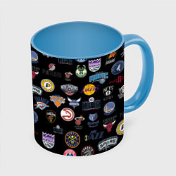 Кружка 3D NBA Pattern, цвет: 3D-белый + небесно-голубой