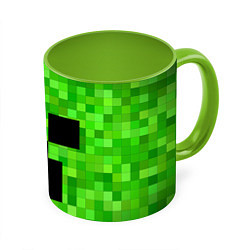 Кружка 3D MINECRAFT, цвет: 3D-белый + светло-зеленый