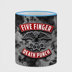 Кружка 3D Five Finger Death Punch, цвет: 3D-небесно-голубой кант — фото 2