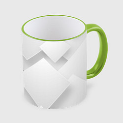 Кружка 3D Геометрическая Абстракция, цвет: 3D-светло-зеленый кант