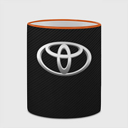 Кружка 3D Toyota carbon, цвет: 3D-оранжевый кант — фото 2