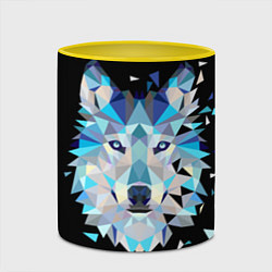 Кружка 3D Волк, цвет: 3D-белый + желтый — фото 2