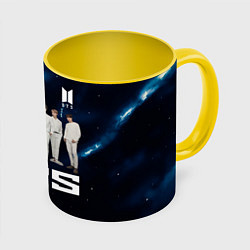 Кружка 3D BTS, цвет: 3D-белый + желтый