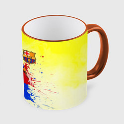 Кружка 3D Месси, цвет: 3D-оранжевый кант