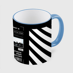 Кружка 3D Off-White: NYC, цвет: 3D-небесно-голубой кант