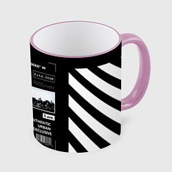 Кружка 3D Off-White: NYC, цвет: 3D-розовый кант