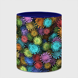 Кружка 3D Разноцветные вирусы, цвет: 3D-белый + синий — фото 2