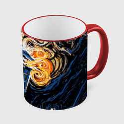 Кружка 3D Van Gogh Tardis, цвет: 3D-красный кант