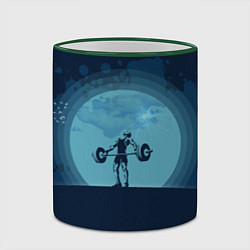 Кружка 3D Тяжёлая атлетика, цвет: 3D-зеленый кант — фото 2