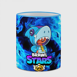 Кружка 3D BRAWL STARS LEON SHARK, цвет: 3D-небесно-голубой кант — фото 2