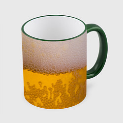 Кружка 3D Пиво, цвет: 3D-зеленый кант
