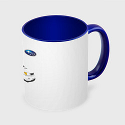 Кружка 3D SUBARU, цвет: 3D-белый + синий