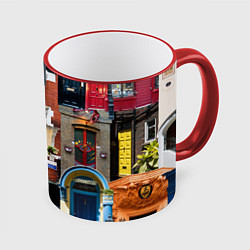 Кружка 3D London doors цифровой коллаж, цвет: 3D-красный кант