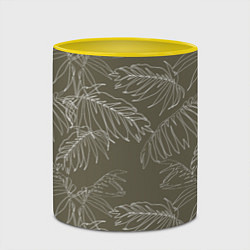 Кружка 3D Листья пальмы, цвет: 3D-белый + желтый — фото 2