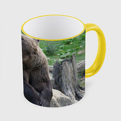 Кружка 3D Медведь, цвет: 3D-желтый кант