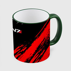 Кружка 3D MASS EFFECT N7, цвет: 3D-зеленый кант