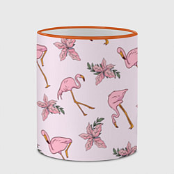 Кружка 3D Розовый фламинго, цвет: 3D-оранжевый кант — фото 2