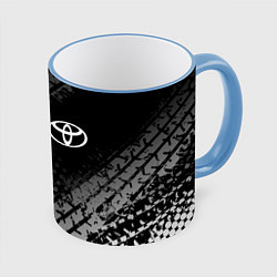 Кружка 3D Toyota, цвет: 3D-небесно-голубой кант