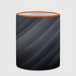 Кружка 3D GRAY WAVES, цвет: 3D-оранжевый кант — фото 2