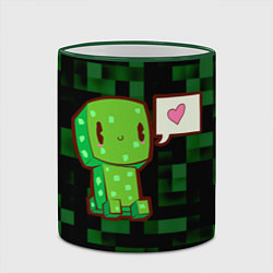 Кружка 3D Minecraft Creeper, цвет: 3D-зеленый кант — фото 2
