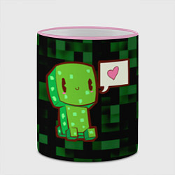 Кружка 3D Minecraft Creeper, цвет: 3D-розовый кант — фото 2