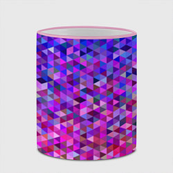 Кружка 3D Треугольники мозаика пиксели, цвет: 3D-розовый кант — фото 2