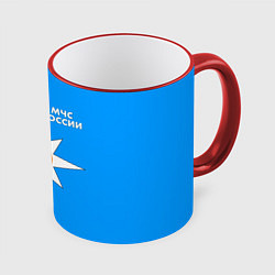 Кружка 3D МЧС России, цвет: 3D-красный кант