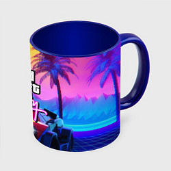 Кружка 3D GTA 2020, цвет: 3D-белый + синий