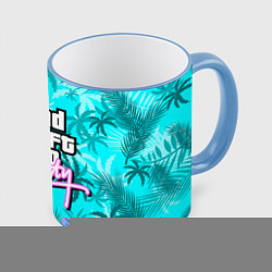 Кружка 3D GTA VICE CITY, цвет: 3D-небесно-голубой кант