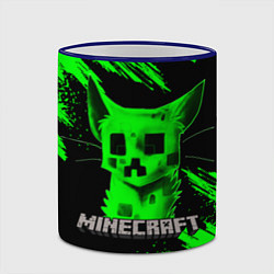 Кружка 3D MINECRAFT CREEPER CAT, цвет: 3D-синий кант — фото 2