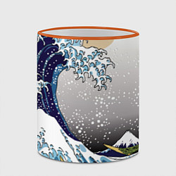 Кружка 3D The great wave off kanagawa, цвет: 3D-оранжевый кант — фото 2