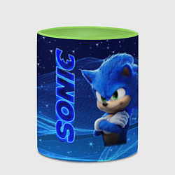 Кружка 3D Соник, цвет: 3D-белый + светло-зеленый — фото 2