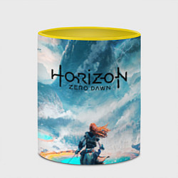Кружка 3D HORIZON ZERO DAWN, цвет: 3D-белый + желтый — фото 2