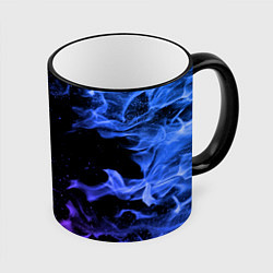 Кружка 3D ОГОНЬ НЕОН, цвет: 3D-черный кант