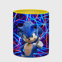 Кружка 3D Sonic, цвет: 3D-белый + желтый — фото 2