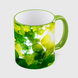 Кружка 3D Листья, цвет: 3D-светло-зеленый кант