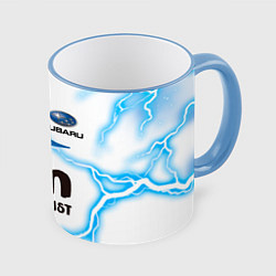 Кружка 3D SUBARU, цвет: 3D-небесно-голубой кант