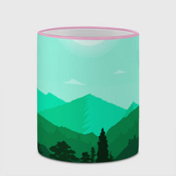 Кружка 3D Горы пейзаж дикая природа, цвет: 3D-розовый кант — фото 2