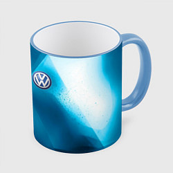 Кружка 3D VOLKSWAGEN, цвет: 3D-небесно-голубой кант