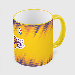 Кружка 3D Los Angeles Lakers, цвет: 3D-желтый кант