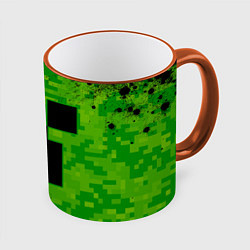 Кружка 3D MINECRAFT МАЙНКРАФТ, цвет: 3D-оранжевый кант