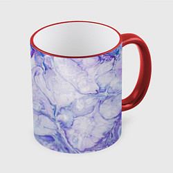 Кружка 3D Разводы сиреневой краской, цвет: 3D-красный кант