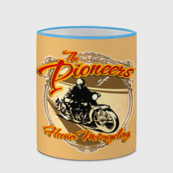Кружка 3D Hoosier Motorcycling, цвет: 3D-небесно-голубой кант — фото 2