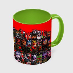 Кружка 3D Five Nights At Freddys, цвет: 3D-белый + светло-зеленый