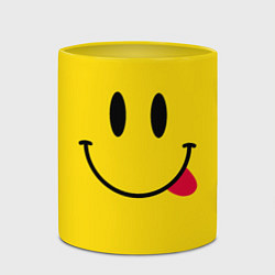 Кружка 3D Смайлик милый, цвет: 3D-белый + желтый — фото 2