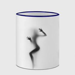 Кружка 3D ДЕВУШКА ЗА СТЕКЛОМ, цвет: 3D-синий кант — фото 2