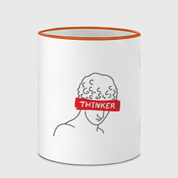 Кружка 3D Thinker, цвет: 3D-оранжевый кант — фото 2