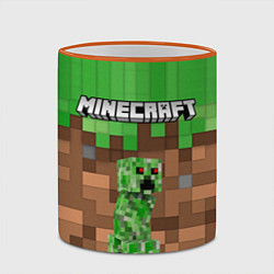 Кружка 3D MineCraft Крипер, цвет: 3D-оранжевый кант — фото 2