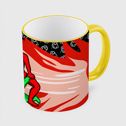 Кружка 3D MASTER AMONG US, цвет: 3D-желтый кант